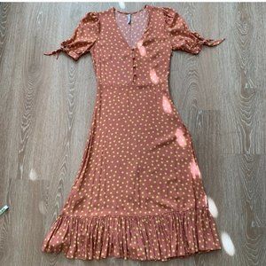 Mango MNG Women's polka-dot ruffled dress size us 4